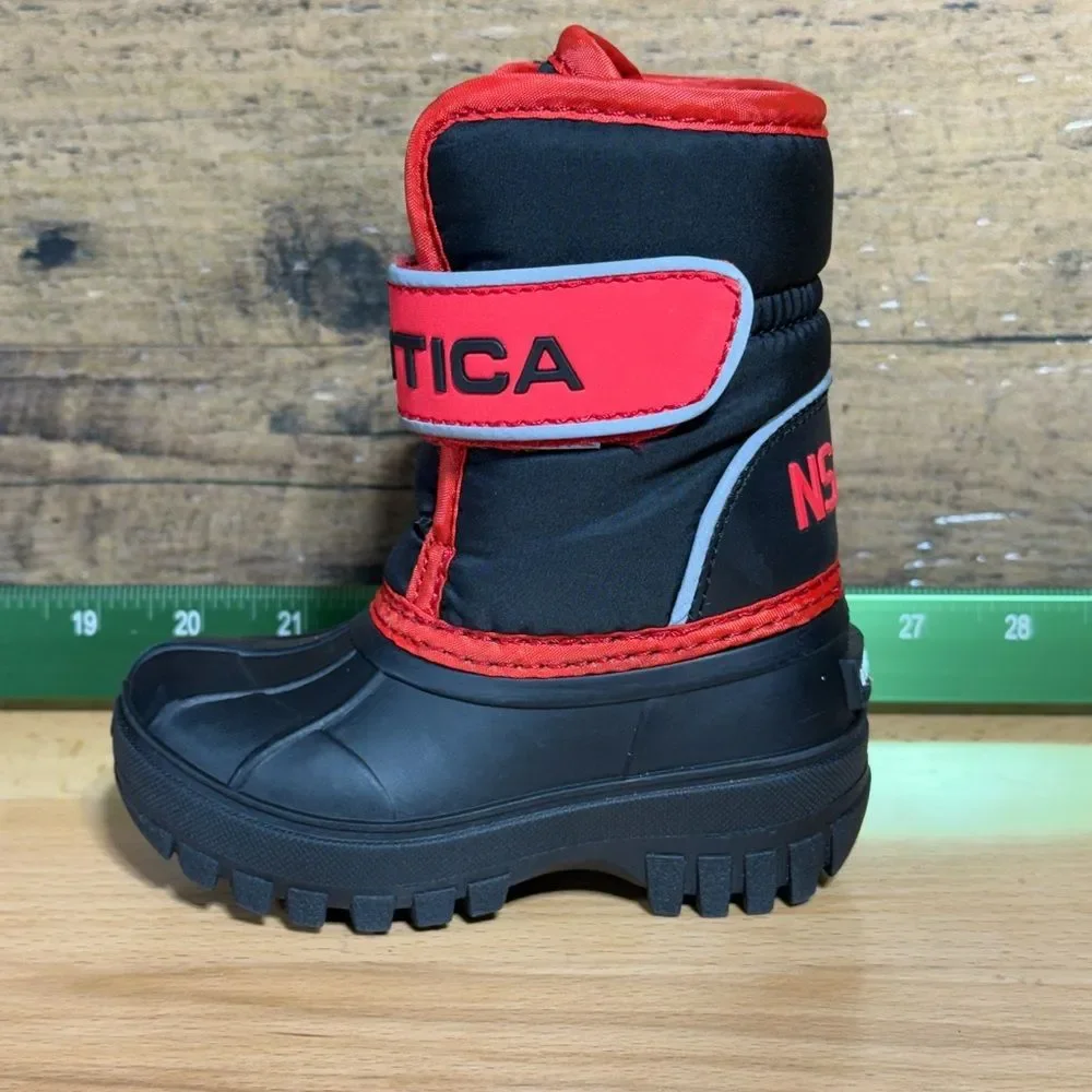 Nautica Kids Black and Red Snow Boots